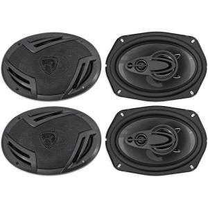 imageRockville RV694A 6x9 4Way Car Speakers 1000W 4 Ohm Rich Bass CEA Rated Polypropylene Woofer Butyl Rubber Surround for Car Audio 2Piece