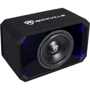 imageRockville SV8K6D2 8 1400W K6 Car Subwoofer 2Ohm  Plexi Enclosure in Vented MDF Box Selectable BlueWhite LED12 1 Ohm