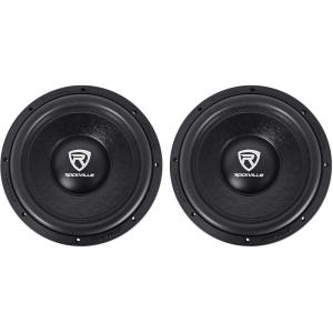 imageRockville W12K6D2 V2 12Inch Dual 2Ohm Car Audio Subwoofers 2400Watt Peak600Watt RMS per Sub 4800Watt System Cast Aluminum Basket NonPressed Paper Cone 2Piece