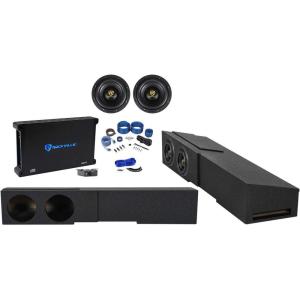 imageRockville W8K9D2 Bundle 2 8 2000W Peak500W RMS Dual 2Ohm Car Sub Dual 8 Sub Box Install Kit dB14 RMS Amp for 200720 GMChevy 1500 Crew Cab 2500HD3500HD RWK41 Amp Wiring kit 6Items