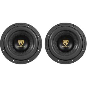 imageRockville W8K9D4 8 in 2000Watt Peak Car Audio Subwoofers Dual 4Ohm Voice Coil 500Watt RMS CEA Rated for Deep Bass Performance 2Piece