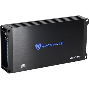 imageRockville dB25 V2 2 Channel Car Amplifier 3000Watt Peak750W DynoCertified RMS Compact Stereo Amp Class D Low Distortion Adjustable Crossover