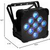 imageRockville Best PAR 60 Bundle 12 Rechargeable Par Can Wash Lights with RGBWA UV Wireless DMX ROCKFORCE W2 Wireless 24GHz DMX Controller 13Items