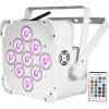 imageRockville Best PAR 60 White RGBWA UV Battery Powered Wireless DMX Wash Par Lights Rechargeable Remote Control Included 12Piece