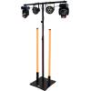 imageRockville RLF4 BLACK 98 Foot Solid Base TBar LightingSpeakerProjector DJ Stand Foldable TBar Tiltable Projector Tray Air Cushion System with Bags for DJs and Event Professionals