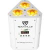 imageRockville RockWedge LED Bundle 6 RGBWA UV Rechargeable Wireless Wash DJ UpLights White RLBP6 Padded Backpack for Par Lights with Dividers and Straps 7Items