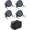 image4 Rockville Battery PAR 50 Rechargeable LED DMX DJ Wash UpLightsRemotesBag