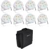 image8 Rockville RockPAR50 White LED RGB Par Can DMX DJ Wash UpLightsBackpack