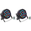 imageRocRockville Best PAR 50 24W Rechargeable Par Can Wash Light Wireless DMX 6in1 RGBWAUV LEDs 4400mAh Battery for DJs and Event Lighting 2Piece