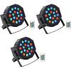 imageRockville Battery PAR 50 18W LED DMX Wash UpLight Rechargeable Battery Remote Control RGB Color Mixing Sound Activated for DJs Clubs Parties Weddings 3Piece