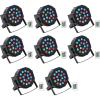 imageRockville Battery PAR 50 18W LED DMX Wash UpLight Rechargeable Battery Remote Control RGB Color Mixing Sound Activated for DJs Clubs Parties Weddings 8Piece