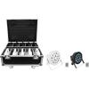 imageRockville Battery PAR 50 Bundle 5 Black 5 White Rechargeable LED DMX DJ Wash Up Lights Charging Road Case for 10 Lights 11Items