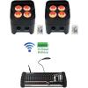 imageRockville Best PAR 50 Bundle 2 Rechargeable Par Can Wash Lights wWireless DMX RGBWAUV ROCKFORCE W4 384Channel Wireless DMX Lighting Controller MIDI 3Items