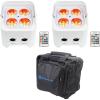 imageRockville Best PAR 50 White Bundle 2 Rechargeable Par Wash UpLight Wireless DMX RGBWA UV RLB90 Universal Travel Bag 3Items
