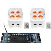 imageRockville Best PAR 50 White Bundle 2 Rechargeable Par Wash UpLight Wireless DMX RGBWA UV ROCKFORCE W2 192 Channel Wireless DMX Lighting Controller 3Items