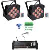 imageRockville Best PAR 60 Bundle 2 Rechargeable Wireless DMX RGBWAUV LED Wash Lights ROCKFORCE W4 384Channel Wireless DMX Lighting Controller 3Items