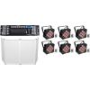 imageRockville Best PAR 60 Bundle Rechargeable RGBWAUV Par Can Wash Lights with Wireless DMX 13200mAh Battery 9x6W 6in1 LEDs IRC Remote True Wireless Stage Uplighting System 8Items