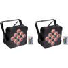 imageRockville Best PAR 60 Rechargeable Par Can Wash Light with Wireless DMX RGBWAUV LED Effects Battery Powered Design for DJ and Stage Events 2piece