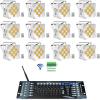 imageRockville Best PAR 60 White Bundle 12 RGBWAUV Battery Powered Wash Par Lights with 24GHz DMX512 Receiver ROCKFORCE W2 192 Channel Lighting Controller 13Items