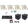imageRockville Best PAR 60 White Bundle 4 RGBWA UV Battery Wireless DMX Wash Par Lights 2 RLB40 Travel Bags 2 LC70 C Clamps ROCKFORCE 384 DMX Controller RDX3M25 3 Pin Cable 10Items