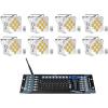 imageRockville Best PAR 60 White Bundle 8 Battery Powered RGBWA UV LED Wash Par Lights ROCKFORCE W2 192 Channel Wireless DMX Lighting Controller Rechargeable Remote Included 9Items