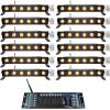 imageRockville Best Strip 60 Bundle 12 Black Rechargeable Wash Light Bars with Wireless DMX RGBWAUV ROCKFORCE W2 192Channel Wireless DMX Lighting Controller 13Items