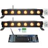 imageRockville Best Strip 60 Bundle 2 Rechargeable Black Wash Light Bars with Wireless DMX RGBWAUV ROCKFORCE W2 192Channel Wireless 24GHz DMX Lighting Controller 3Items