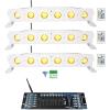 imageRockville Best Strip 60 Bundle 3 Rechargeable White Wash Light Bars RGBWA UV Wireless DMX ROCKFORCE W2 192 Channel 24GHz DMX Lighting Controller 4Items