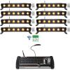 imageRockville Best Strip 60 Bundle 8 Black Rechargeable Wash Light Bars ROCKFORCE W4 384 Channel Wireless DMX Lighting Controller with MIDI 9Items