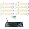 imageRockville Best Strip 60 Bundle 8 Rechargeable White Wash Light Bars with Wireless DMX RGBWAUV ROCKFORCE W2 192 Channel Wireless DMX Lighting Controller 9Items