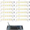 imageRockville Best Strip 60 White Bundle 12 Rechargeable White Wash Light Bars with Wireless DMX ROCKFORCE W2 192 Channel 24GHz DMX Lighting Controller 13Items