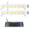 imageRockville Best Strip 60 White Bundle 2 Rechargeable RGBWA UV Wash Light Bars with Wireless DMX ROCKFORCE W2 192 Channel Wireless 24GHz DMX Lighting Controller 3Items
