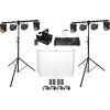imageRockville RockOn7 Bundle 4 40Watt Moving Heads 4 RockPAR50 LED Pars 2 RVLS1 10 ft Stands ROCKFORCE 384 DMX Controller RFAAW Facade R1200L Fog Machine 4 LC70 Clamps 17Items