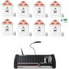 imageRockville RockWedge Bundle 8 LED RGBWAUV Rechargeable Wireless White Wash DJ UpLights ROCKFORCE W4 384 Channel Wireless DMX Lighting Controller with MIDI 9Items
