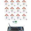 imageRockville RockWedge LED Bundle 12 Battery Powered RGBWAUV Rechargeable Wireless Wash DJ UpLights in White ROCKFORCE W2 192 Channel Wireless DMX Lighting Controller 13Items
