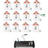 imageRockville RockWedge LED Bundle 12 RGBWA and UV Rechargeable Wireless Wash DJ UpLights in White ROCKFORCE W4 384 Channel Wireless DMX Lighting Controller with MIDI 13Items