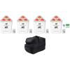 imageRockville RockWedge LED Bundle 4 RGBWA and UV Rechargeable Wireless DMX Par UpLights RLB30 Lighting Bag for 4 fixtures and Controller White 5Items