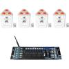 imageRockville RockWedge LED Bundle 4 RGBWA and UV Rechargeable Wireless DMX Par Wash UpLights ROCKFORCE W2 192 Channel Lighting Controller White 5Items