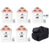 imageRockville RockWedge LED Bundle 5 RGBWAUV Rechargeable Wireless Wash DJ Uplights in White RLB30 Bag for Slim Par Lights Controller amp Accessories 6Items