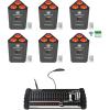 imageRockville RockWedge LED Bundle 6 54Watt RGBWA UV Rechargeable Battery Wireless DMX Par Lights ROCKFORCE W4 384Channel Lighting Controller with MIDI 7Items
