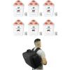 imageRockville RockWedge LED Bundle 6 RGBWA UV Rechargeable Wireless Wash DJ UpLights White RLBP6 Padded Backpack for Par Lights with Dividers and Straps 7Items