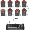 imageRockville RockWedge LED Bundle 8 RockWedge LED 54Watt RGBWA UV Rechargeable Battery Wireless DMX Par Lights ROCKFORCE W4 384Channel MIDI Wireless DMX Controller 9Items
