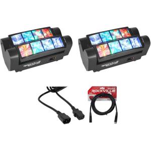 image2 Rockville Spyder LED 8 Beam Moving Head Motorized DMX DJPartyClub Lights