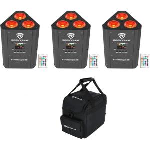 image3 Rockville RockWedge LED RGBWAUV Rechargeable Battery Wireless DMX LightsBag
