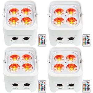 image4 Rockville Best PAR 50 White Rechargeable Par Wash Lights Wireless DMXRGBWAUV