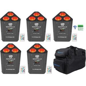 image5 Rockville RockWedge LED RGBWAUV Rechargeable Battery Wireless DMX LightsBag