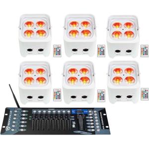 image6 Rockville Best PAR 50 White Battery Wash Lights Wireless DMXControlRGBWAUV