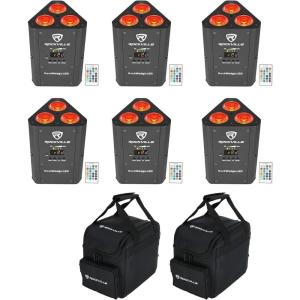 image6 Rockville RockWedge LED RGBWAUV Rechargeable Battery Wireless DMX LightsBag