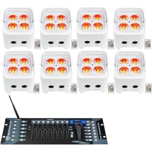 image8 Rockville Best PAR 50 White Battery Wash Lights Wireless DMXControlRGBWAUV