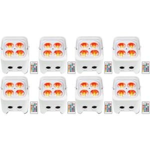 image8 Rockville Best PAR 50 White Rechargeable Par Wash Lights Wireless DMXRGBWAUV